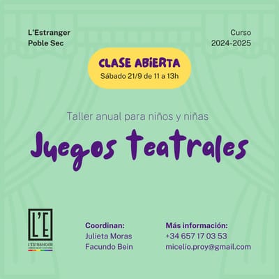 Actividad - Clase abierta de Teatro para niños "Esporas"