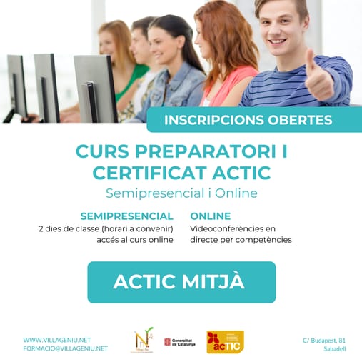 Curs preparatori i certificat actic nivell Mitjà