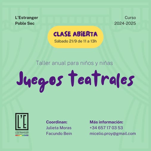 Clase abierta de Teatro para niños "Esporas"