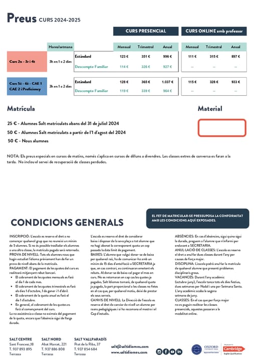 Cursos de inglés para jóvenes -  Terrassa Centre