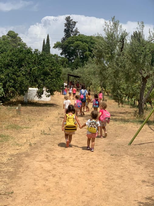 Campamento de verano en la naturaleza aprendiendo inglés